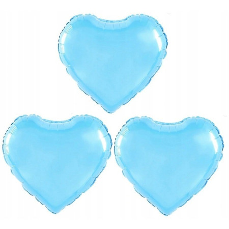 Balon din Folie Metalizata, Cyrax, Figurina Inimioara, Model Simplu, Tematica Iubire, 40 cm, Ambalaj Individual, Pai Inclus, Umflare cu Aer sau Heliu, Bleu