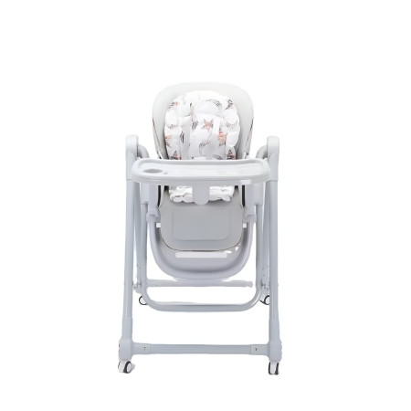 Scaun de Masa pentru Bebelusi si Copii, Cyrax, Tavita si Husa Detasabile, Multifuncțional, Stabil, Centura de Siguranta, Inaltime Ajustabila, Spatar Reglabil Moale, Balansoar, de la 6 Luni, Gri