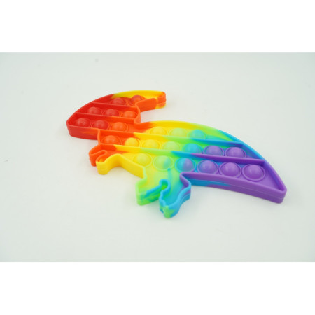 Jucarie antistres din silicon, Cyrax, Pop It Now and Flip It, Dinozaur mic, Multicolor V2