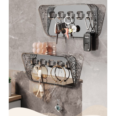 Raft de Depozitare cu Carlig,  Pentru Chei, Bijuterii, 20.3 x 4.6 x 10.3 cm, Gri