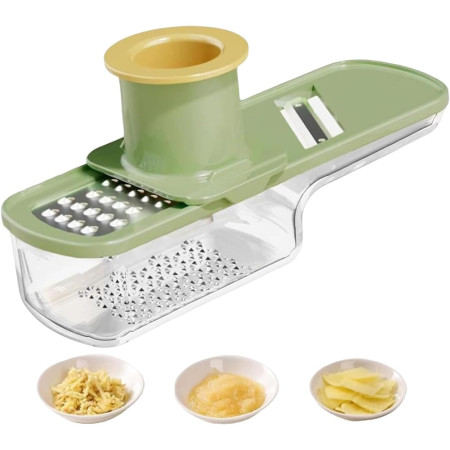 Razatoare Manuala, Cyrax, cu Recipient de Stocare, pentru Legume, din Plastic si Otel Inoxidabil, Multifunctionala, Verde