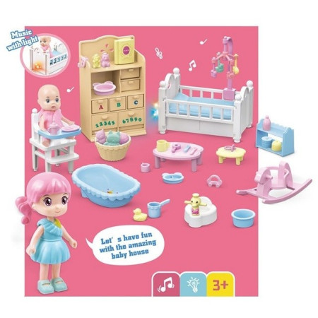 Set casa de papusi mama si copilul, Cyrax, cu lumini si sunet