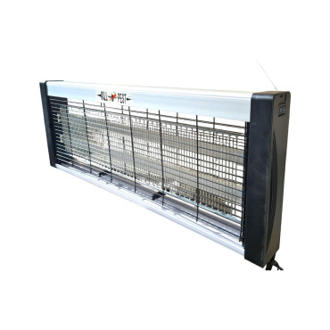 Lampa Electrica UV Anti Insecte,  Lumina Neon, 2 tuburi cu putere de 30W, Suspensie Perete, Carcasa din Plastic Metalica, 49 x 25 x 6 cm Alb Negru