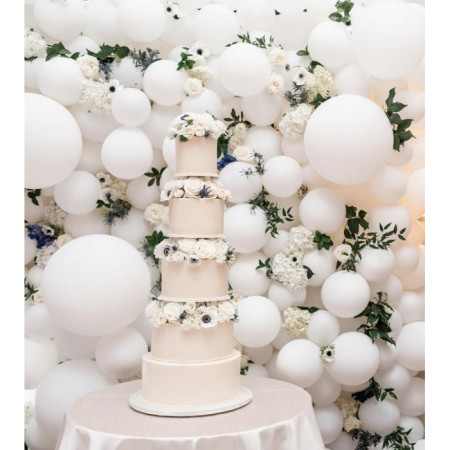 Set 12 Baloane, Cyrax, din Latex Standard, 30 cm, Alb