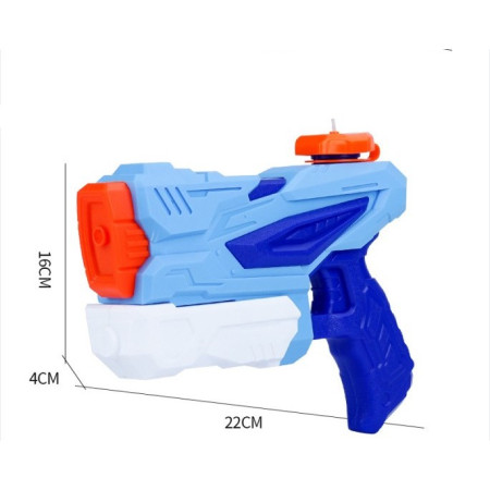 Pistol cu Apa pentru Copii, Rezervor, Pentru Piscina/Plaja, Cyrax, 6ani+,  3 duze, Albastru, 300ML