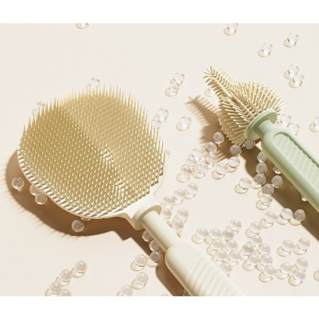 Set 7 Piese de Spalat/Uscat Biberoane, Cyrax, Portabil, Peri de Silicon, pentru Tetine, Suzete, Biberoane, Paie, Cutie Inclusa, 20 x 9.5 cm, Portocaliu