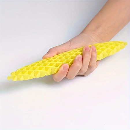 Jucarie Worm Fidget de Decompresie, Cyrax, Anti Stres, Dimensiune Compacta 10 cm, Dimensiune Extinsa 24.5 cm, Galben