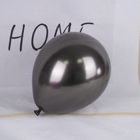 Set 12 Baloane, Cyrax, din Latex Chrome, 30 cm, Negru