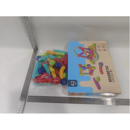 Set 42 piese magnetice de constructie, Cyrax, Forme geometrice, Multicolor