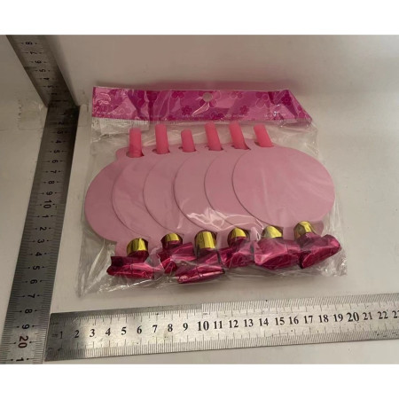 Set 6 Suflatori Happy Birthday, Cyrax, pentru Petrecere, Roz