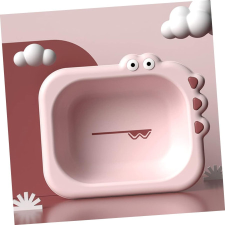 Lavoar Pliabil, Cyrax, pentru Copii, din PP/TPE, Portabil, Model Crocodil, 30x24.5x9 cm, Roz