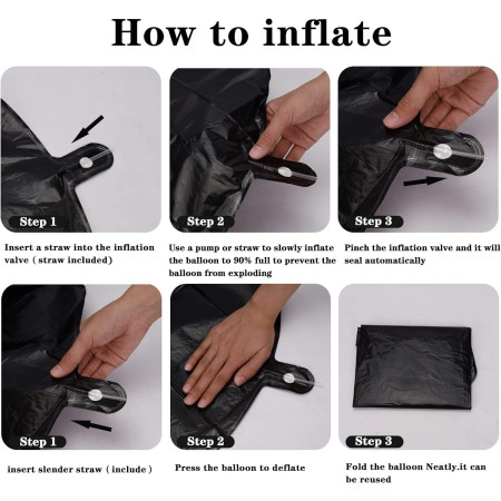 Balon din Folie Metalizata, Cyrax, Figurina Cifra, Tema Aniversare 100 cm, Ambalaj Individual, Pai inclus, Umflare cu Aer sau Heliu, Negru, Cifra 9