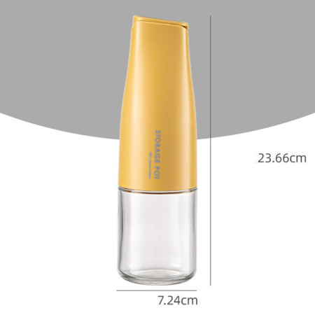 Sticla de Ulei Automata, Cyrax, Sticla pentru Lichide de Bucatarie, 23.7 x 7.25 cm, Volum 550 ml, Galbena