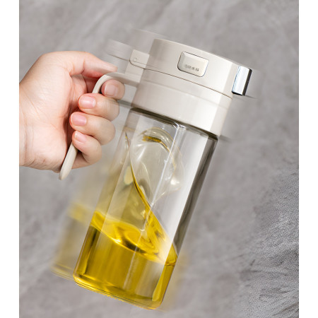 Dispenser pentru Ulei, Cyrax, Deschidere si Inchidere Automata a Rezervorul, cu Inductie Gravitationala, 550 ml, 12x7.6x20.5 cm, Alb