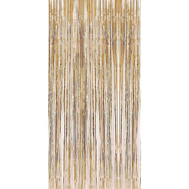 Perdea Franjurata, Cyrax, Model Decor Petrecere, pentru Fundal de Poze, Amenajare Colorata a Petrecerii, Dimensiune 100x200 cm, Gold Sampanie