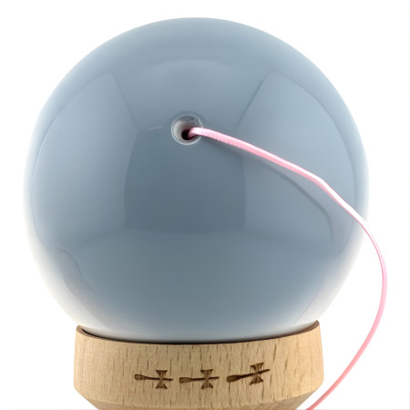 Kendama X Originala, Profesionala, Cyrax, Big Cups V2, Super Sticky Cupe Mari, Rulment Metalic cu Ata 55 cm, Gradient Roz/Alb/Gri