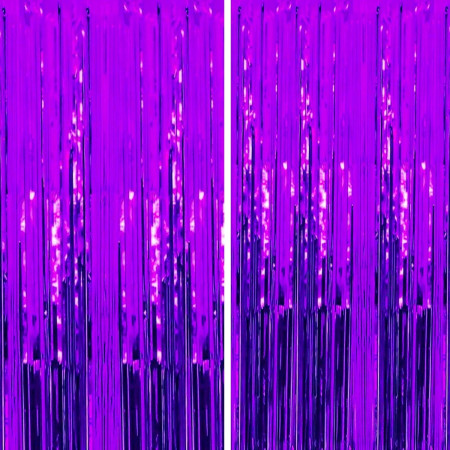 Perdea Franjurata, Cyrax, Model Decor Petrecere, pentru Fundal de Poze, Amenajare Colorata a Petrecerii, Dimensiune 100x200 cm, Mov