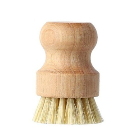 Perie de Curatat Vase si Alimente, Cyrax, din Lemn de Fag, 8 x 5 cm, Perie din Sisal, Bej