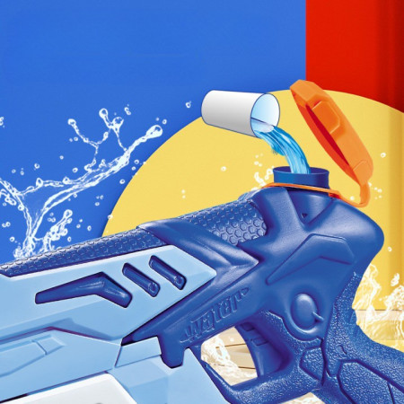 Pistol cu Apa pentru Copii, Cyrax, Rezervor 300ml, Maner de Transport, Pentru Piscina/Plaja, Lungime 31.5 cm, Jucarie Distractiva, 3ani+, Albastru/Alb