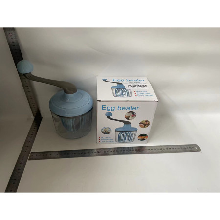 Mixer Manual, Cyrax, pentru Oua Smantana Frisca Aluat, Maner Plastic, Usor de Utilizat si Depozitat, Bol Transparent, 24.5 x 11.5 cm Albastru