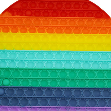 Cyrax Jucarie antistres din silicon Pop it now, forma Rotund, multicolor, urias