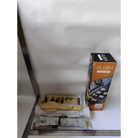 Set Ustensile pentru Sushi, Cyrax, Set din 15 Accesorii pentru Sushi, Set pentru Sushi HOME MADE, Cutit Inclus, Forme, Betisoare, Multicolor