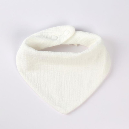 Baveta Triunghiulara, Cyrax, din Bumbac, pentru Copii 0-12 Luni, 33x32 cm, Rezistenta la Apa, Alb