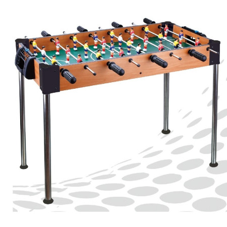 Masa de Fotbal, Cyrax, cu Picioare Inalte, 8 Manere, Tablou de Scor, 86 x 62 x 65 cm, din Lemn/Otel si ABS, Maro