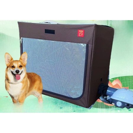 Cusca Animale pentru Uscare Blana,  din Textil, Fereastra Transparenta, 62 x 40 x 50 cm, Gri