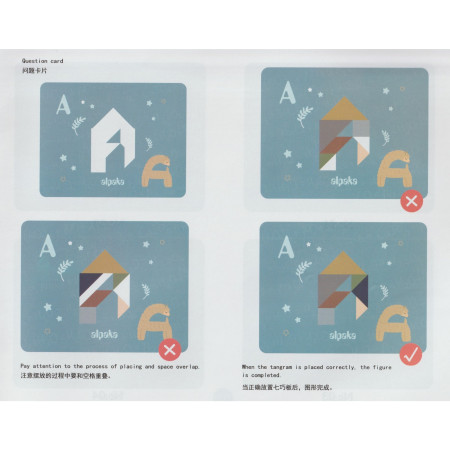 Cyrax Joc Magnetic Tangram, tabla si forme diverse magnetice, 34 de piese, pentru copii, +3 ani, multicolor