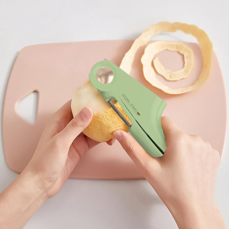 Presa Multifunctionala pentru Usturoi 4in1, Cyrax, Presa, Feliator, Desfacator de Borcane, Curatator Fructe/Legume, 22 x 8.8 cm, Verde