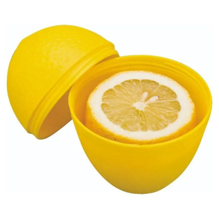 Cutie de depozitare si pastrare a alimentelor, Plastic, Cyrax, Model Lamaie, 8x8x11 cm, Galbena