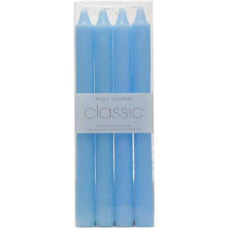 Set 4 Lumanari,  pentru Suport de Masa, Fara Miros si Fum, din Parafina, 2.2 x 25 cm, Albastru