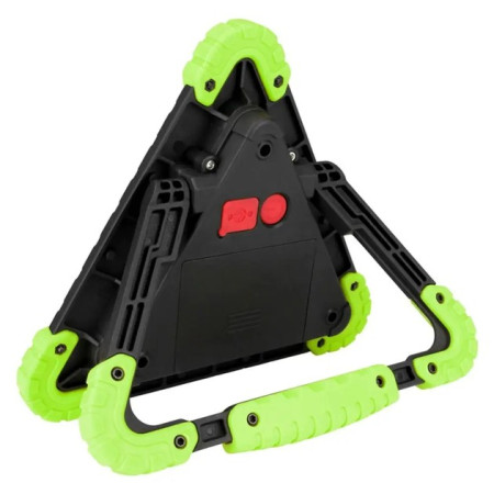 Triunghi Multifunctional de Avertizare,  Lanterna LED, Impermeabil IP65, 800 lm, 2 x AA, Functie Incarcare Telefon, USB si Micro USB, COB 33, Verde