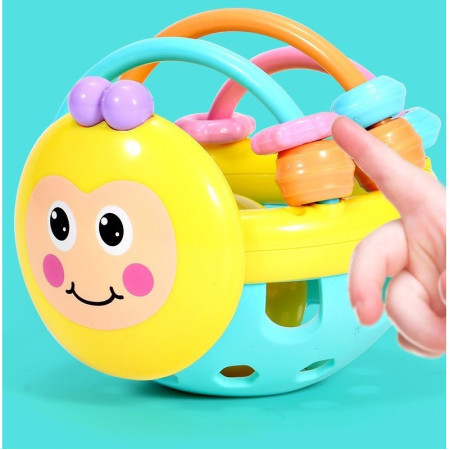 Jucarie Minge pentru Bebelusi, Cyrax, pentru Dentitie, Interactiva, 0-12 Luni, Galben-Multicolor