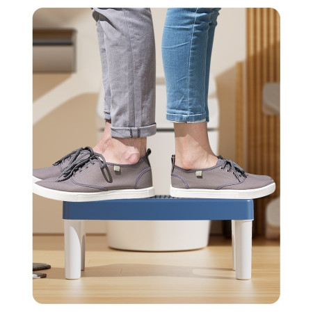 Scaunel WC, Cyrax, Tratament Impotriva Hemoroizilor si Constipatiei, Scaun Inaltator WC Copii, Suport Picioare WC, Taburet Inaltator Pozitia Corecta Ghemuit Pe WC, Plastic Rezistent, 17x22x38 cm, Albastru