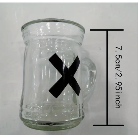 Joc X si O Cyrax, cu Mini Halbe din Sticla, 25 x 25 cm, pentru Petreceri, Decor, Cadouri, Transparent