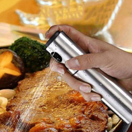 Pulverizator ulei Cyrax, spray, material otel inoxidabil, manual, 100 ml, 17.7 x 4 cm, argintiu