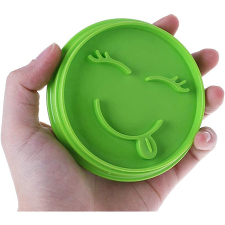 Set 7 Forme de Prajituri, Cyrax, Model Emoticoane Smiley Face, Diferite Expresii, 7.7 x 1.5 cm, din PP, Verde