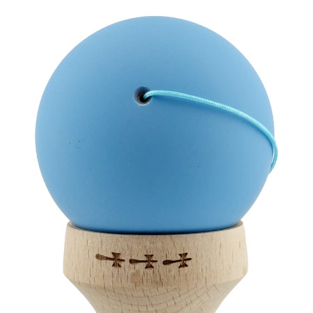 Kendama X Originala, Profesionala, Cyrax, Rubber Grip, Cupe Mari KING SIZE V3, Gaura in Baza, Rulment Metalic, din lemn 18 cm, Ata 62/65 cm, Gradient Albastru/Roz