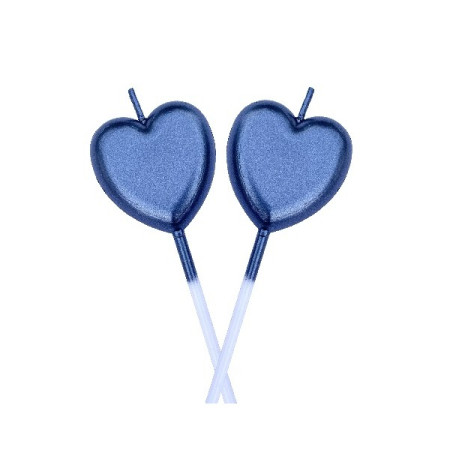 Lumanare de Tort, Cyrax, Model Inima, Party, 8.5 x 3 cm, Albastru