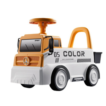 Mașinuță pentru copii, Cyrax, 3 ani, Model Camion, Sport, Claxon, Cutie Depozitare, 62x26x40 cm, Portocaliu