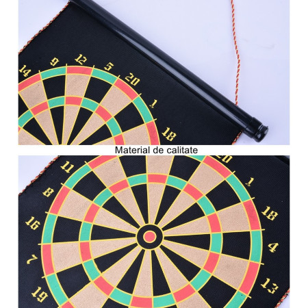 Set Joc Darts Cyrax, Doua Fete pentru Joc, 6 Sageti Incluse, Magnetic, Dimensiuni 37 x 40 cm, Design clasic, Multicolor