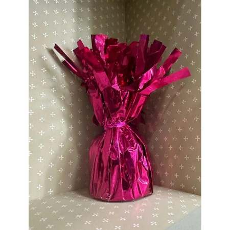 Greutate pentru Baloane cu Heliu, Cyrax, din Folie cu Franjuri, 170g, 13 x 5 x 3 cm, Roz