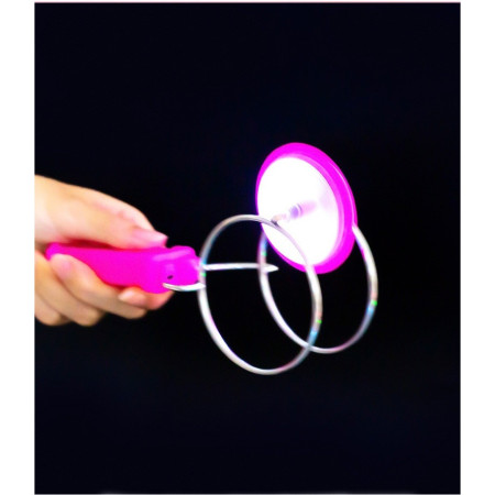 Jucarie Interactiva, Cyrax, Titirez Magnetic, cu Led, 19.8 x 5 cm, Roz