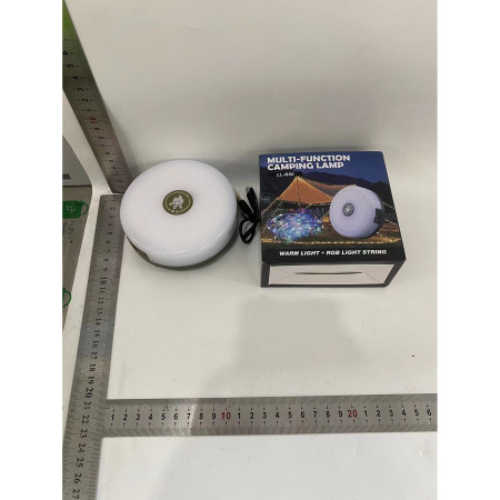 Lumină de camping LED încărcare USB,  șir colorat, pentru aer liber, cort, Distanta 10 metri, 1800mAH, 10.5x4.3 cm, Alb Verde