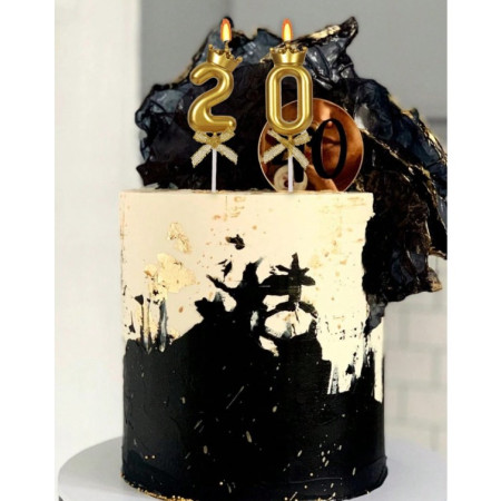 Lumanare pentru Tort Cifra 2, Model Coroana, Gold, Cyrax, Party