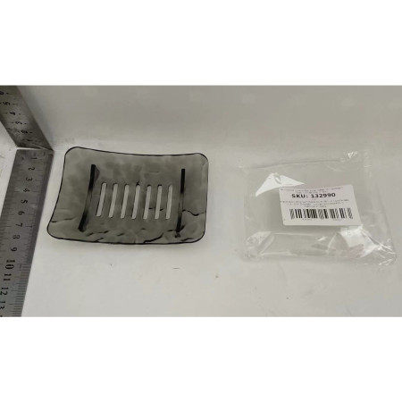 Savoniera din Plastic  11 x 8 cm, cu Scurgere Apa, Design Modern, Gri