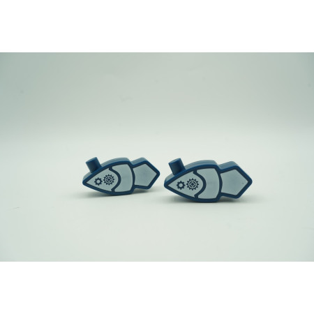 Cyrax Set inteligent de blocuri magnetice pentru copii, 7 piese, cutie depozitare, robotel, albastru