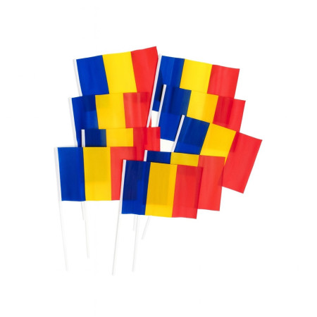 Set 12 Steaguri de Mana Tricolor,  Dimensiune 20x30 cm, Stegulet, Drapel